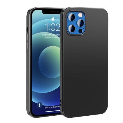 H??lle Kompatibel mit iPhone 12 , Schwarz Matt Ultra D??nn Weich TPU Silikon Case Sto?fest rutschfest Kameraschutz Schutzh??lle Slim Cover